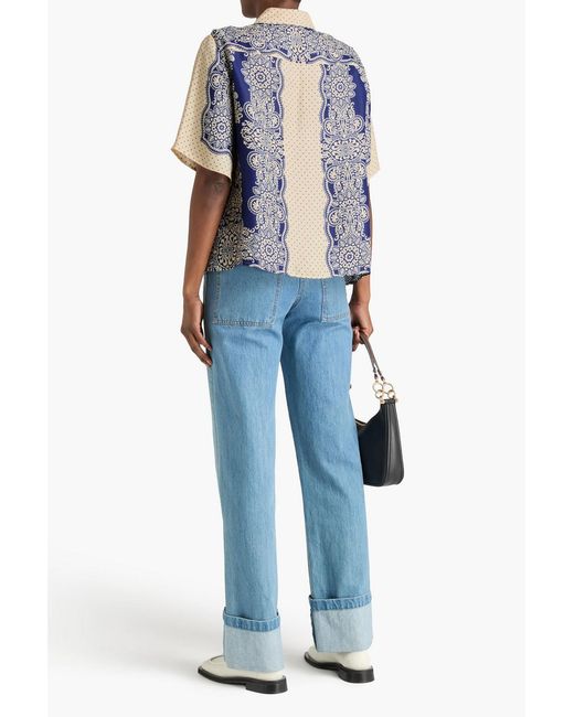Claudie Pierlot Blue Printed Twill Shirt