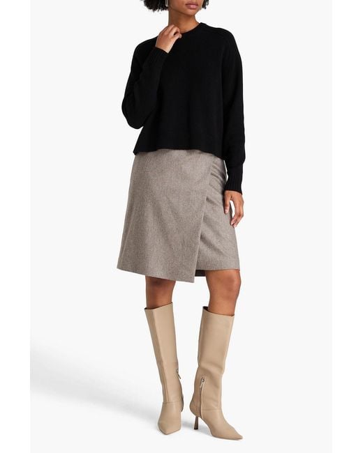 Theory Black Cropped Cashmere Sweater