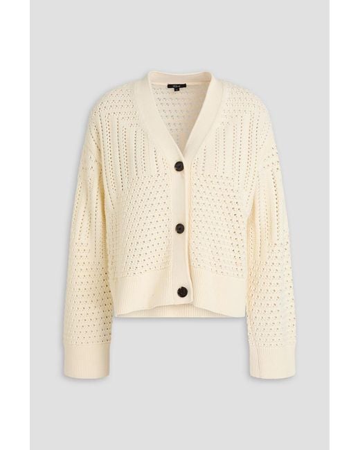 Rails Natural Geneva Pointelle-knit Cotton Cardigan
