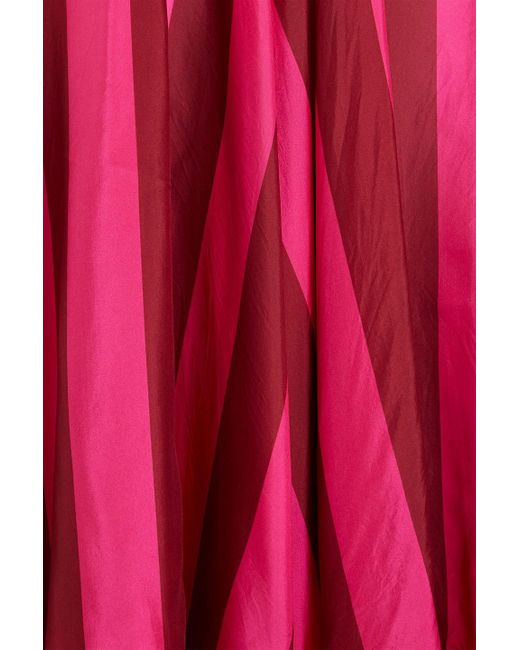 Zimmermann Red Two-tone Silk-voile Midi Skirt