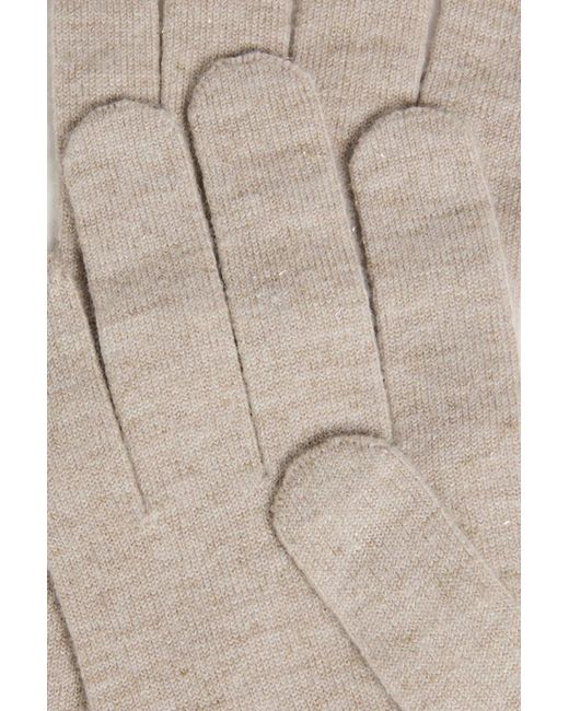 Brunello Cucinelli White Metallic Knitted Gloves