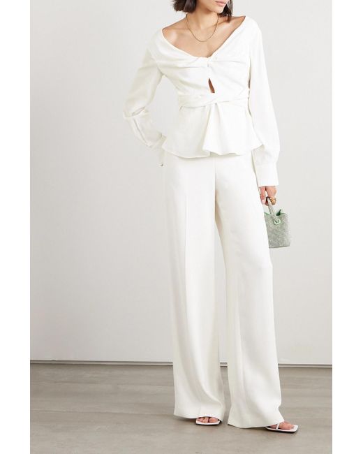 Altuzarra White Prasini Twist-front Cutout Crepe Top