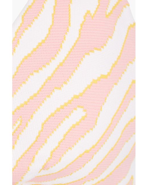 Heidi Klein Pink Palermo Zebra-print Stretch-jacquard Halterneck Bikini Top