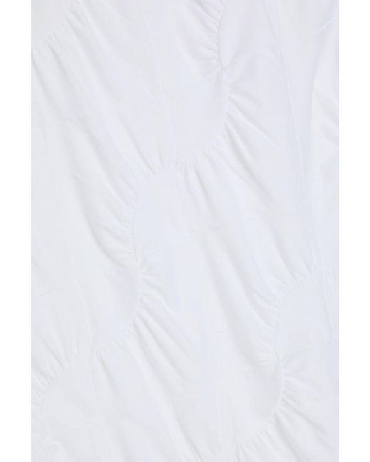Coperni White Minikleid aus jersey aus einer baumwoll-modalmischung mit raffung