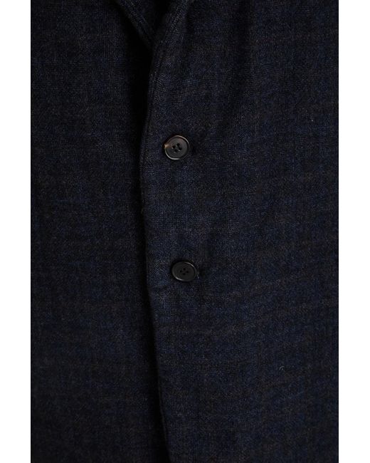 Maison Margiela Blue Printed Wool-tweed And Poplin Blazer