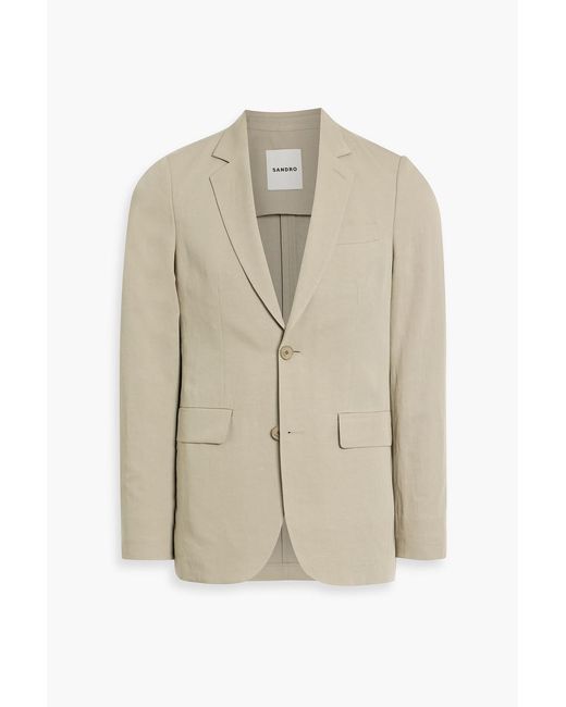 Sandro Natural Lyocell, Linen And Cotton-Blend Blazer for men