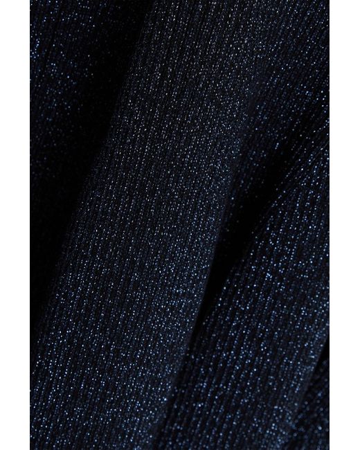 3.1 Phillip Lim Black Cutout Metallic Ribbed-knit Midi Dress