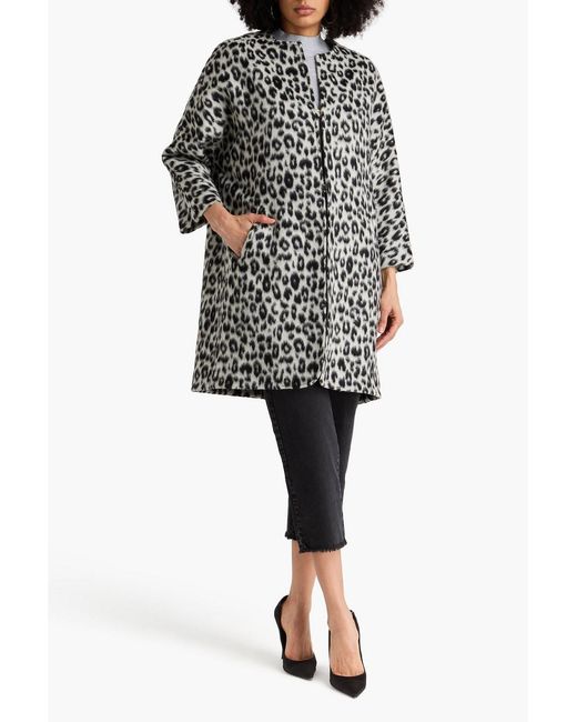 Isabel Marant Black Ometia Leopard-print Wool Coat