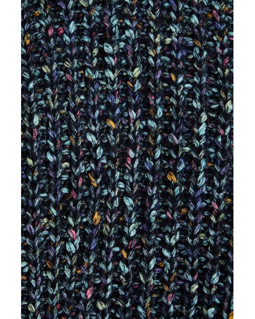 Autumn Cashmere Blue Melierter rollkragenpullover aus einer baumwollmischung