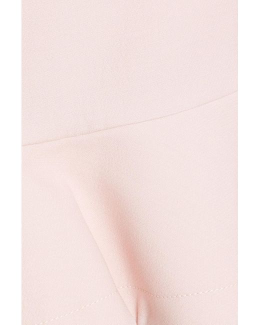 Valentino Garavani Pink Skirt-effect Ruffled Wool And Silk-blend Shorts