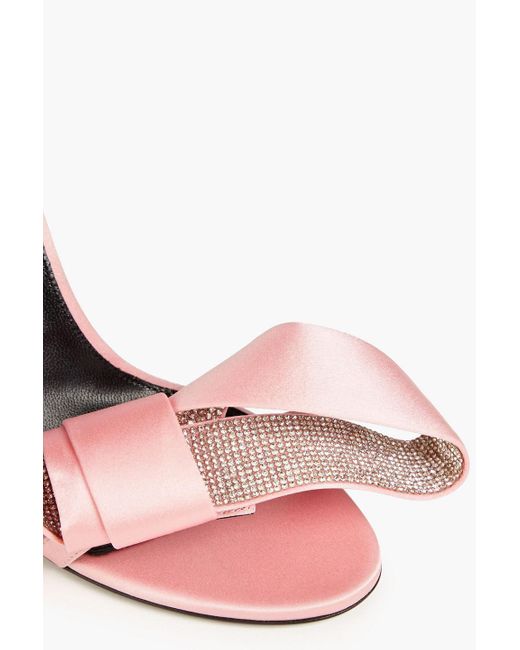 Sergio Rossi Pink Sandalen aus satin mit verzierung