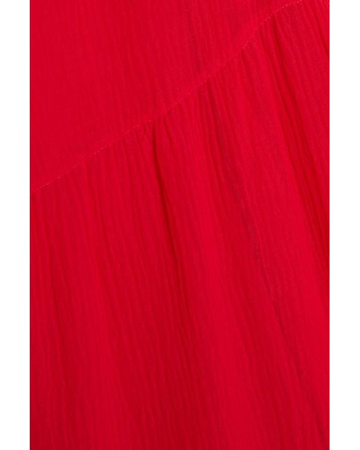 Max Mara Studio Red Fago Crepon Maxi Dress