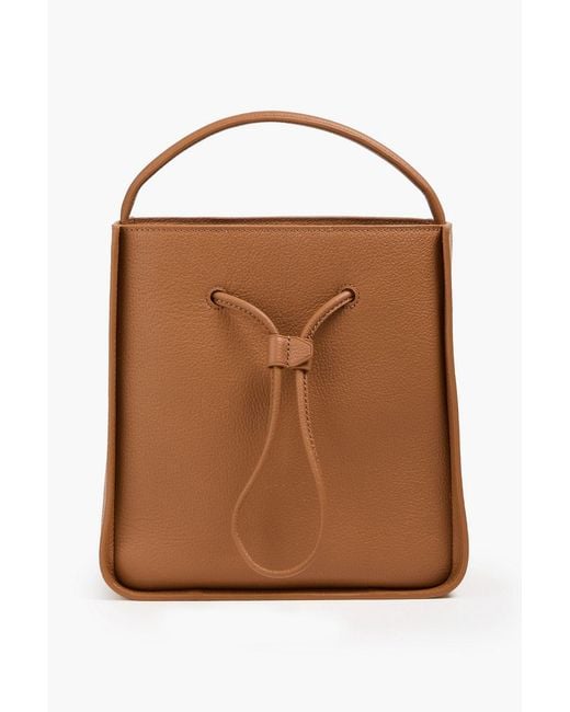 3.1 Phillip Lim Brown Soleil Small Pebbled-Leather Bucket Bag