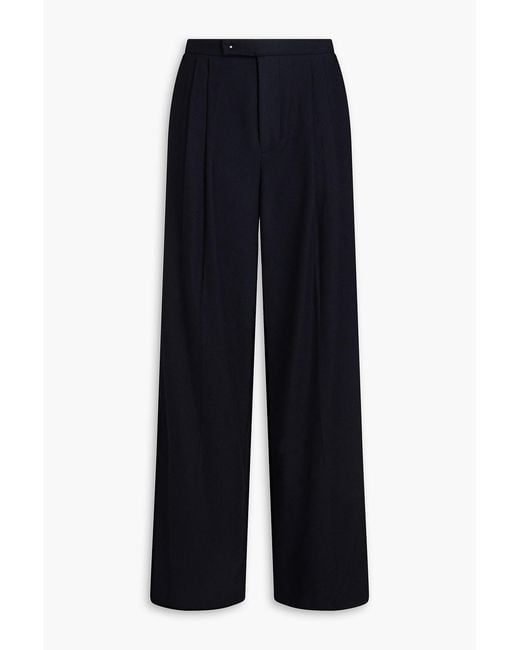Vince Blue Pleated Felt Wide-leg Pants