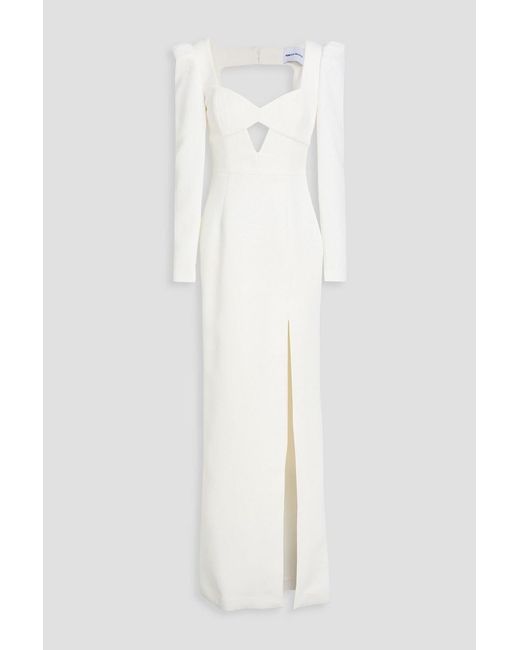 Rebecca Vallance White Madeline Cutout Cloqué Gown
