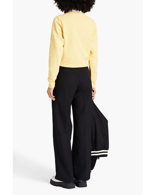 Maison Kitsuné Black Twill Straight-leg Pants