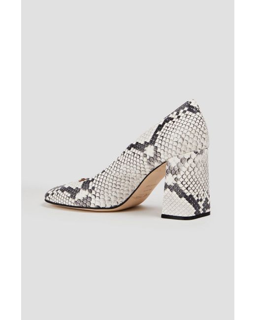 Sergio Rossi Metallic Snake-effect Leather Pumps