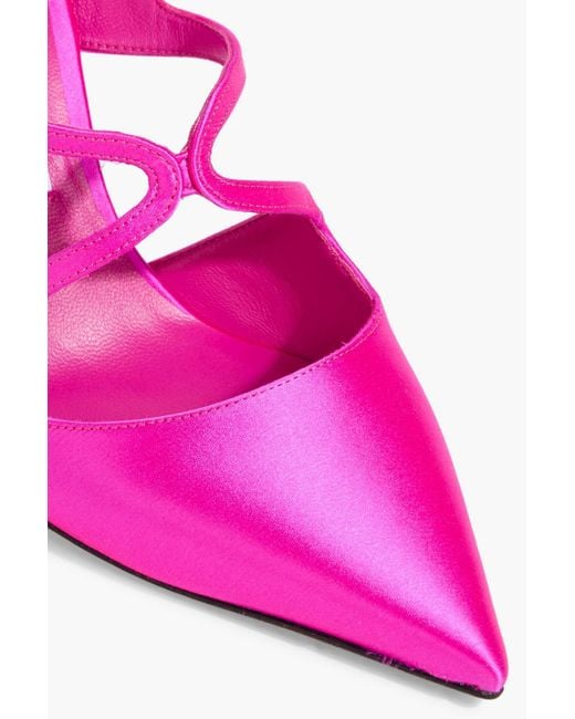 Jimmy Choo Pink Azia 95 Satin Pumps