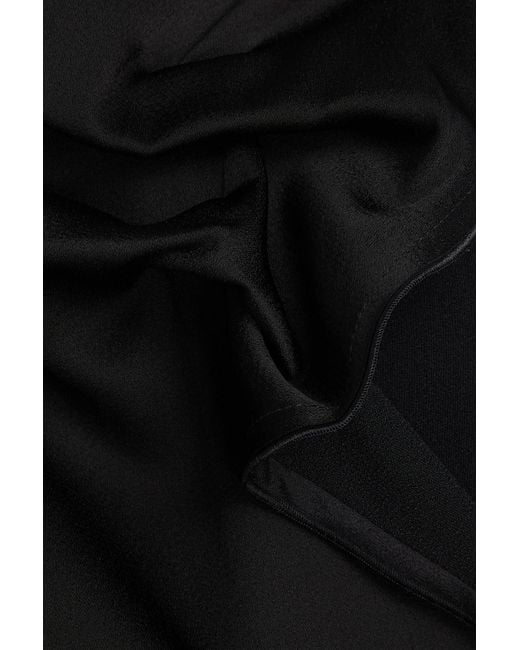 Victoria Beckham Black Satin-Crepe Wide-Leg Jumpsuit