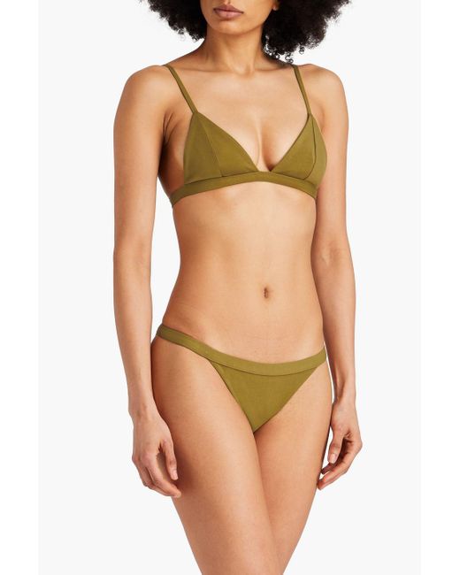 Mara Hoffman Green Lenni Low-rise Bikini Briefs