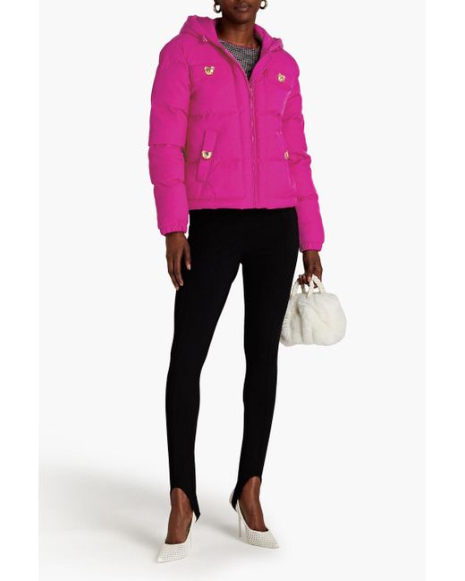 Moschino Pink Quilted Padded Shell Hooded Jacket