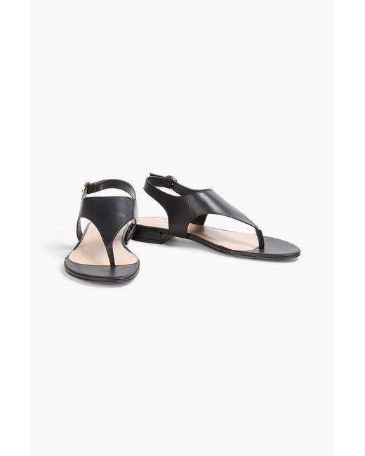 Stuart Weitzman Black Santorini Leather Slingback Sandals