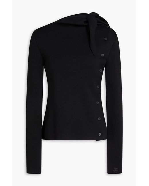 Courreges Black Knotted Wool Top