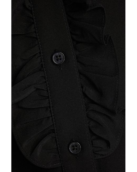 Nili Lotan Black Hemdkleid aus crêpe de chine aus seide mit gürtel