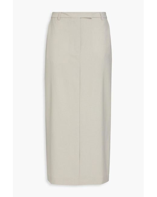 Officine Generale White Oxana Grain De Poudre Wool Midi Pencil Skirt