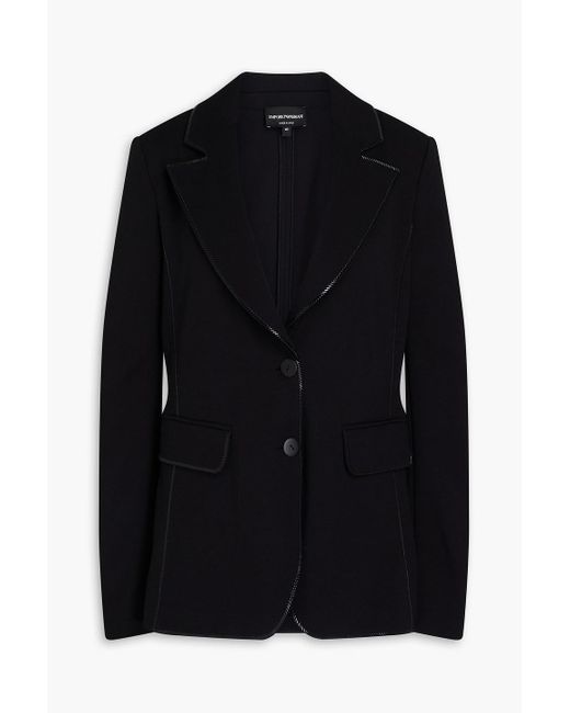 Emporio Armani Black Embellished Jersey Blazer