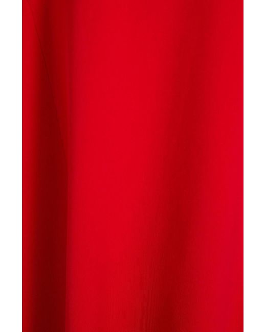 Victoria Beckham Red Maxikleid aus stretch-strick mit asymmetrischer schulterpartie