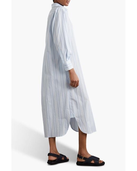 See By Chloé White Striped Cotton-poplin Midi Shirt Dress