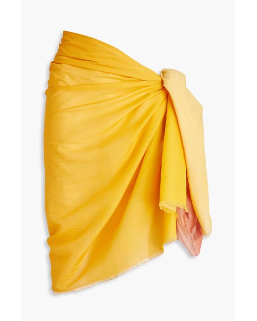 Zimmermann Yellow Dégradé Cotton-mousseline Pareo
