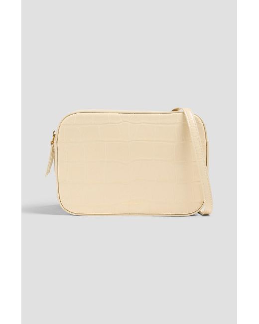 Mansur Gavriel Natural Croc-Effect Leather Cross-Body Bag