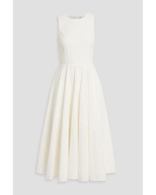 FRAME White Broderie Anglaise Cotton Midi Dress