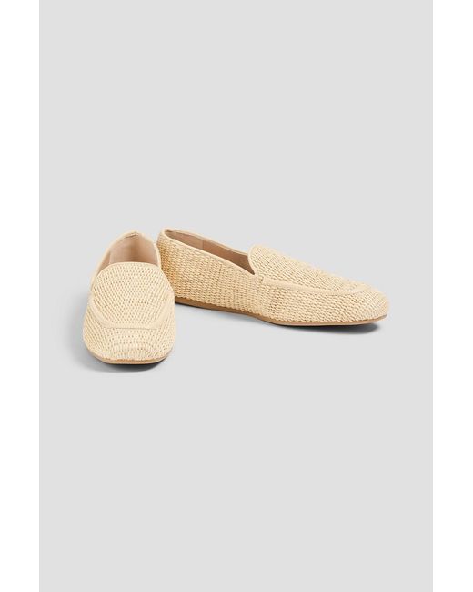 Stuart Weitzman Natural Lee Faux Raffia Loafers