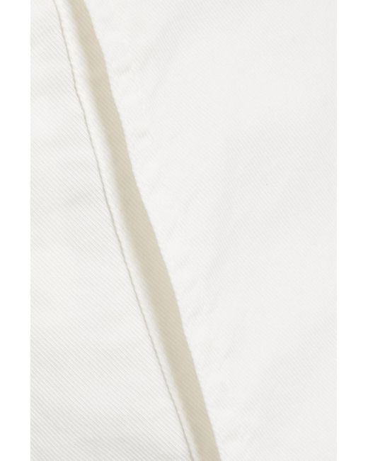 Nili Lotan White Cotton-blend Twill Shorts