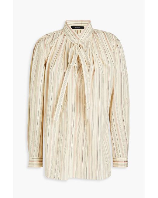 Joseph Natural Orton Striped Cotton-blend Poplin Shirt