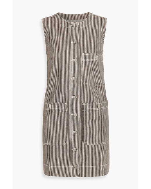 Veronica Beard Brown Oakley Striped Denim Mini Dress