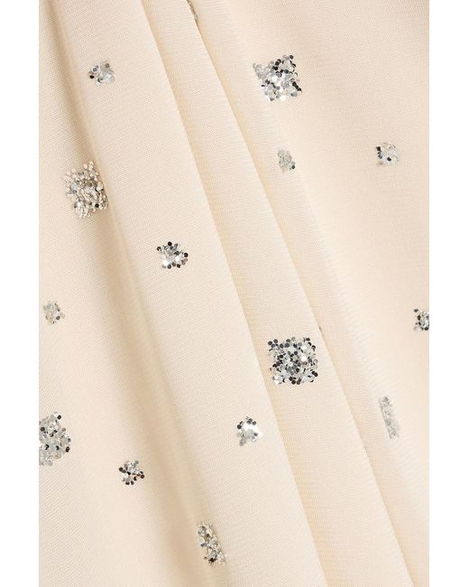 Tibi White Cutout Glittered Mesh Midi Dress