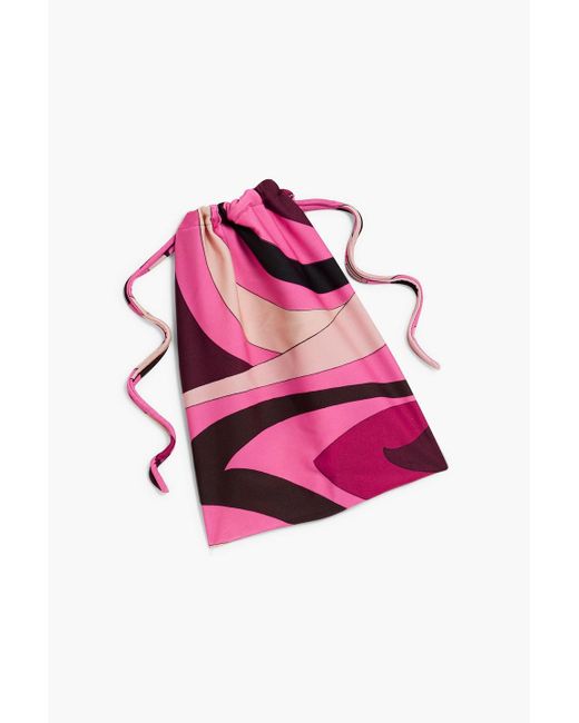 Emilio Pucci Pink Knotted Printed Bikini Top