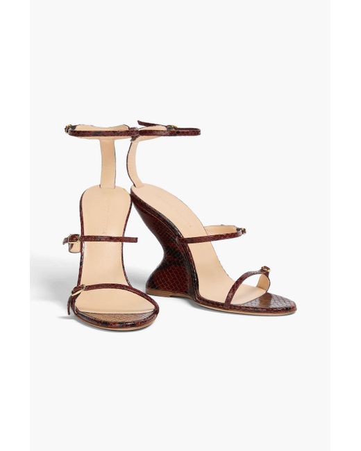 Magda Butrym Multicolor Snake-Effect Leather Wedge Sandals