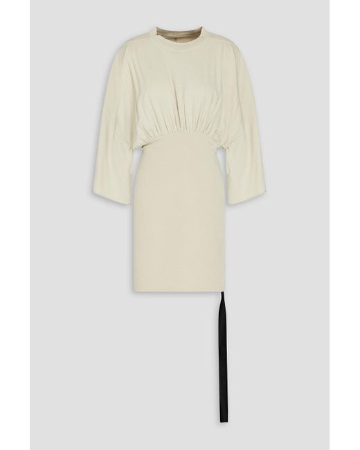 Rick Owens Natural Gathered Cotton-jersey Mini Dress