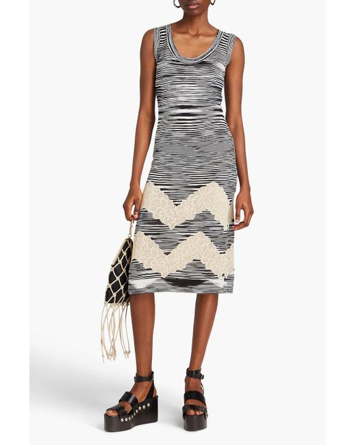 Missoni Gray Space-dyed Crochet And Pointelle-knit Dress