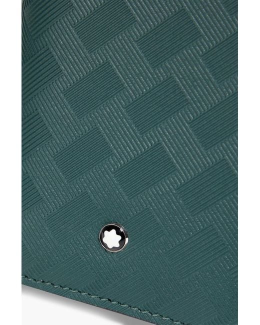 Montblanc Green Textured-leather Cardholder for men