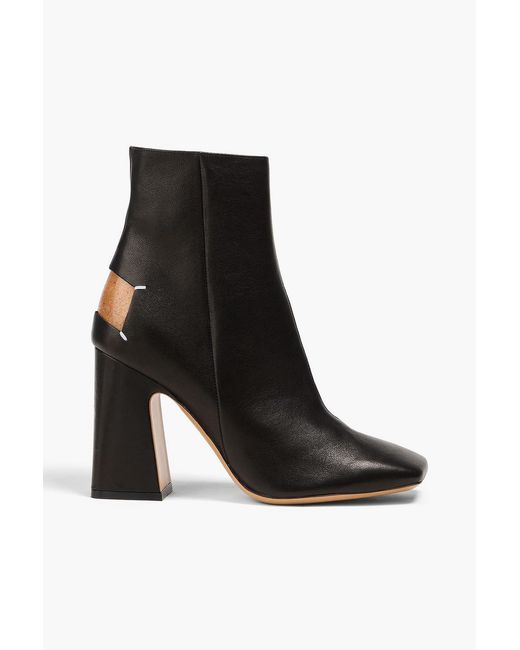 Maison Margiela Black Four Stitches Décortiqué Leather Ankle Boots