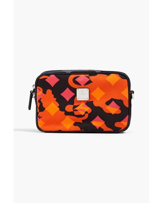 MCM Red Dieter Printed Shell Camera Bag