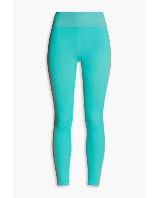 The Upside Ribbed Stretch-jersey leggings in Blue