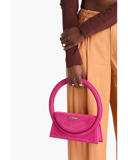 Jacquemus Pink Rond Suede Shoulder Bag