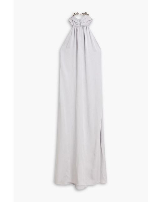 Stella McCartney White Embellished Crepe De Chine Gown